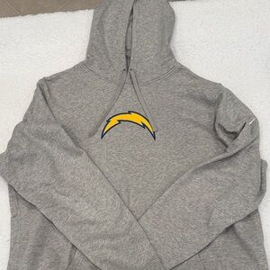 Gray Nike Chargers Hoodie with Logo